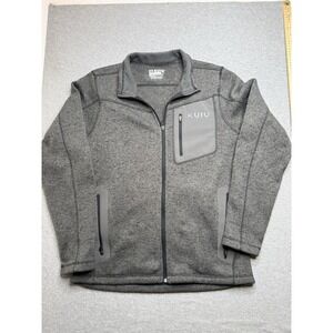 Kuiu Base Camp High Loft Sweater Fleece Full Zip Pullover Gray Mens L Hunting